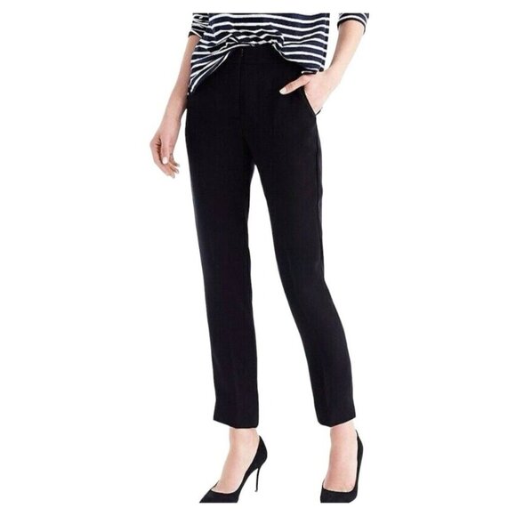 J. Crew Dress Pants Black 365 Easy Elastic Waist Matte Crepe Size 12 - Picture 2 of 12